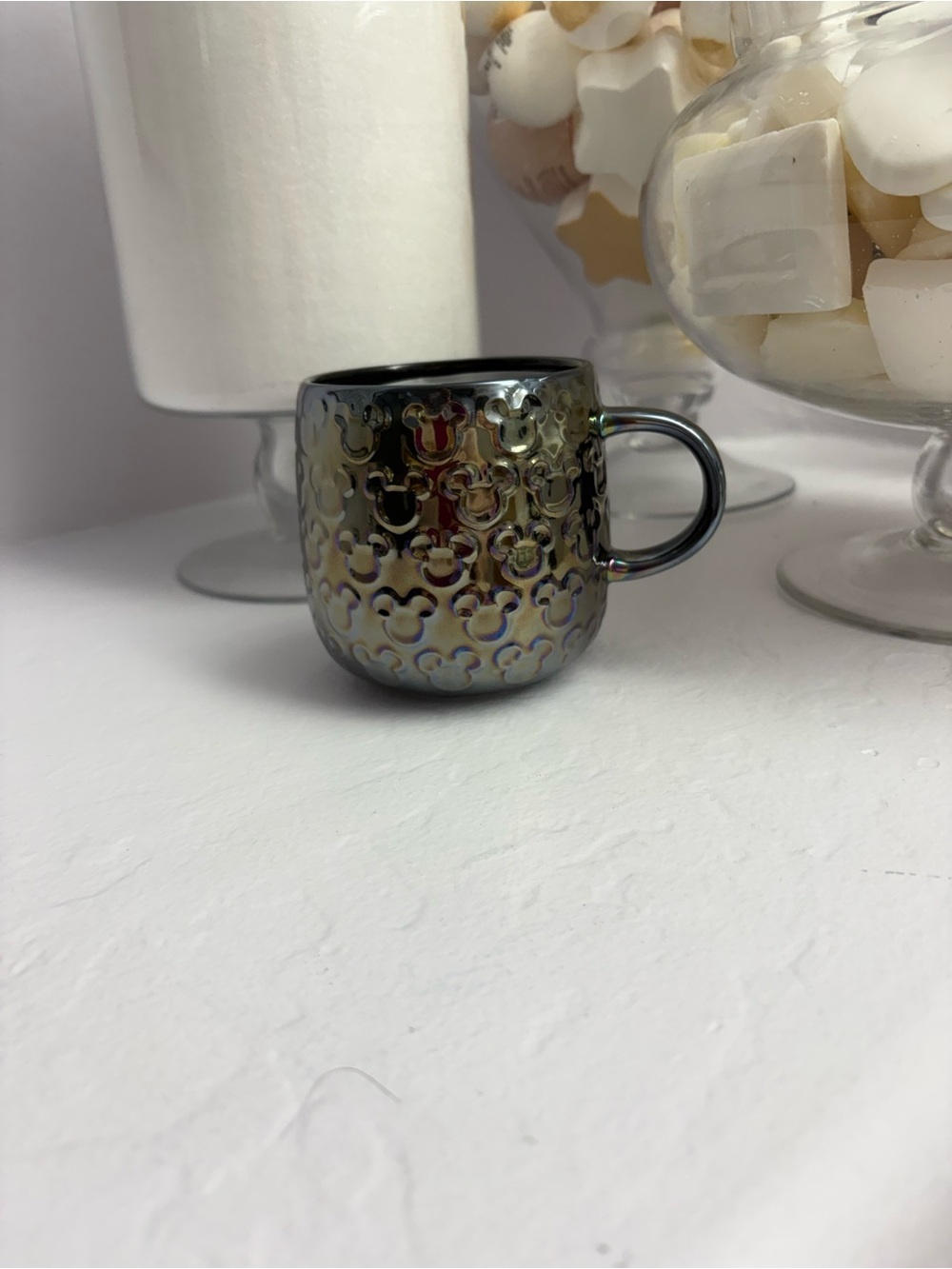 Disney Mickey Mouse Icon Mug Raised Icons Iridescent‎ Multi 16 oz Coffee Tea Mug